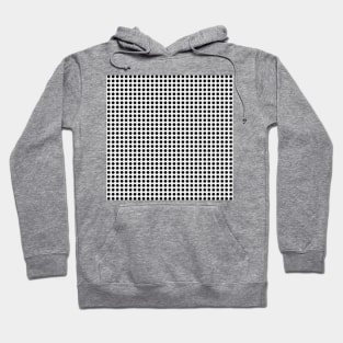 Retro Medium Black Polka Dots on White Geometric Pattern Hoodie